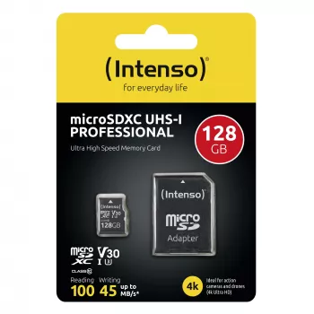 ATMINTIES KORTELĖ MICRO SDXC 128 GB C10/SU ADAPTERIU 3433491 INTENSO