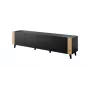 TV spintelė FARO 200x42x52 juodas matinis + ąžuolas craft