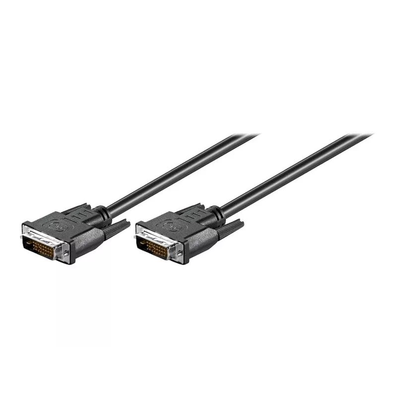 Wentronic Goobay DVI-D FullHD kabelis Dual Link, juodas, 1,8 m - DVI-D kištukas Dual-Link (24+1 kontaktai) > DVI-D kištukas Dual-Link (24+1 kontaktai) (93573)