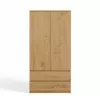 Topeshop SZAFA MALWA ART bedroom wardrobe/closet 5 shelves 2 durelės(s) ąžuolas