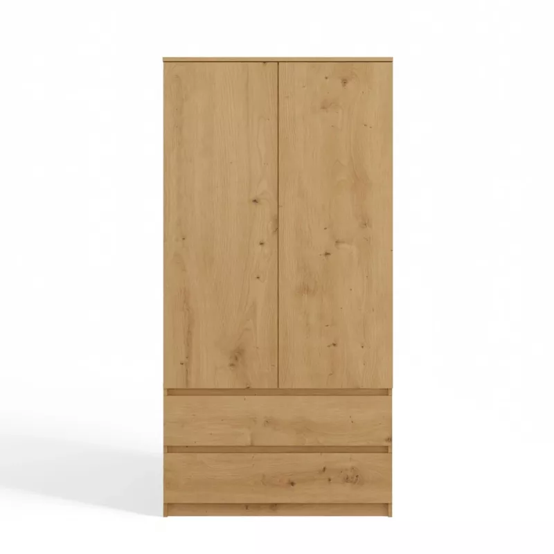 Topeshop SZAFA MALWA ART bedroom wardrobe/closet 5 shelves 2 durelės(s) ąžuolas