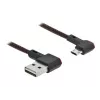 USB laidas DeLOCK EASY-USB 2.0 Type-A į Micro-B vyriškas 0,5 m juodas