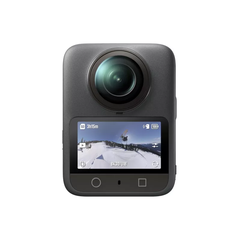 Veiksmo kamera DJI Osmo 360 Standard Combo — 8K itin didelės raiškos, 120 MP CMOS, 240 kadrų per sekundę, elektroninis stabilizavimas, 2 colių ekranas, MicroSD, 183 g, juoda