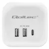 Maitinimo lizdų blokas QOLTEC 52548 su 3×AC lizdais ir USB prievadu