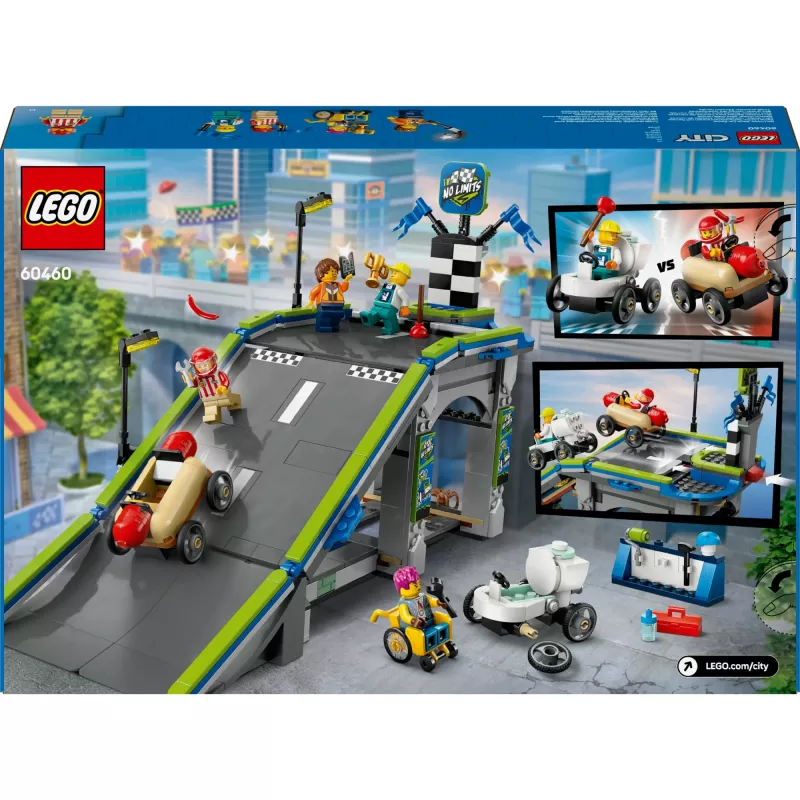 LEGO CITY 60460 No Limits: lenktyninio automobilio rampos sunkvežimis