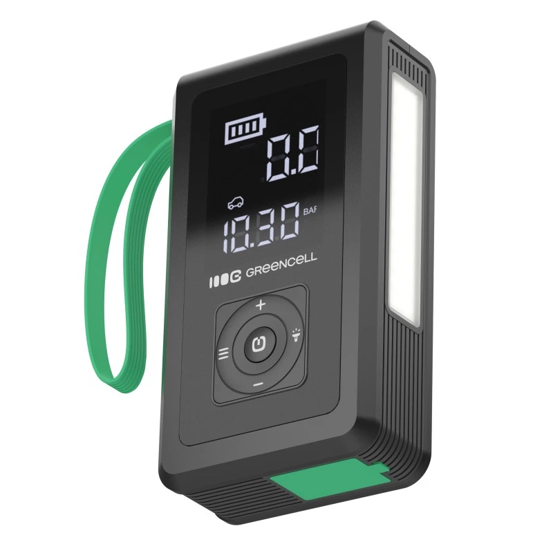 Išorinė baterija Green Cell CJSGC03 8000 mAh Li‑Ion, OLED ekranas, USB‑C ir USB‑A, 500 mA išvestis, įmontuotas žibintuvėlis