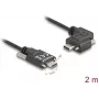 DeLOCK USB 2.0 laidas USB Type-C patinas į USB Type-C patinas kampuotas kairėn/dešinėn PD 3.0 60W 2m
