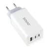 SAVIO LA-07 GaN 65W mains charger, USB, QC4.0+, PD 3.0, Balta