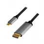 LogiLink CUA0100 kabelio jungties adapteris DisplayPort USB 3.2 Gen1 Type-C 1,8 m juodas pilkas