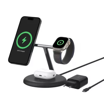 Įkroviklis Belkin WIZ023VFBK vidaus USB belaidis ausinėms išmaniajam telefonui išmaniajam laikrodžiui juodas