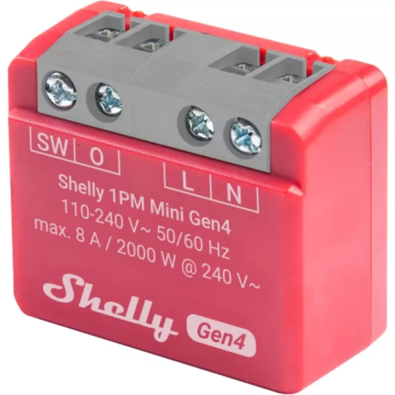 Shelly 1PM Mini Gen4 2 vnt. pakuotė — „Shelly Wi-Fi“ išmanioji relė su galios matavimu, kompaktiškas DIN / modulinis korpusas