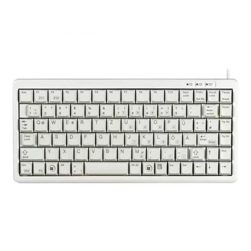 Cherry G84-4100 kompaktiška klaviatūra, šviesiai pilka, USB/PS/2