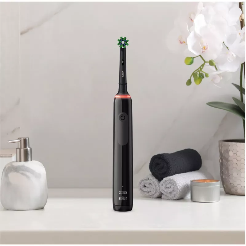 Oral-B Pro 3 3500 Suaugusiųjų besisukantis dantų šepetėlis Juodas