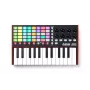 MIDI valdiklis AKAI APC Key 25 MK2 — 25 greičiui jautrūs klavišai, 40 pagalvėlių, RGB apšvietimas, 8 enkoderiniai valdikliai, maitinamas USB