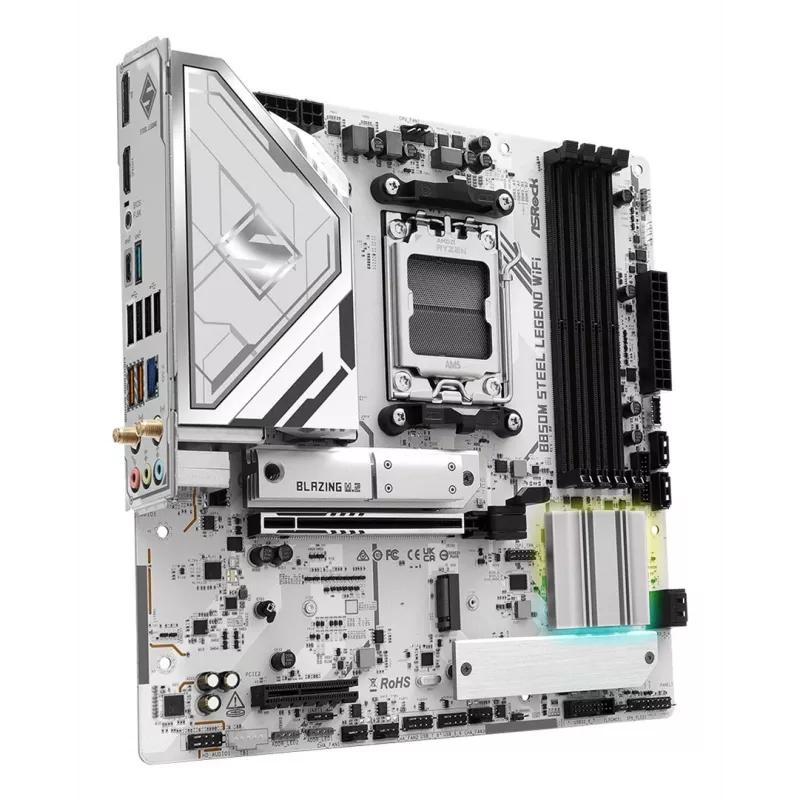 Motininė plokštė ASRock B850M Steel Legend WiFi — AMD B850, Socket AM5, microATX, DDR5, 4 DIMM, Wi‑Fi 7, 2.5Gb LAN