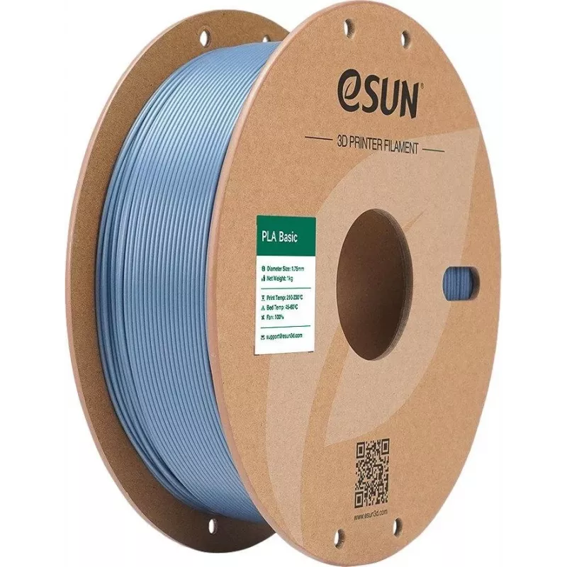 PLA BASIC 1,75mm ŠVIESIAI PILKAS 1kg ESUN 3D SIŪLAS (PLA-BASIC175Q-H1P1)