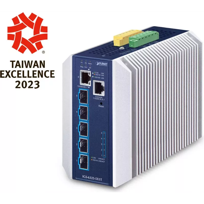 Layer 3 jungiklis PLANET IGS-6325-5X1T — 5 prievadai 10/100/1000 Mbps