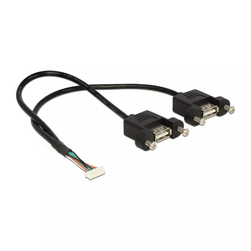 USB kabelis DeLOCK 84839 USB 2.0 0,25 m 2 x USB A juodas