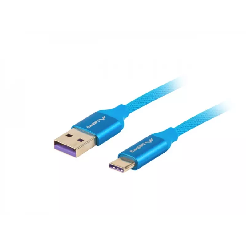 USB 2.0 kabelis LANBERG CA-USBO-21CU-0010-BL — USB A į USB C, 1 m, mėlynas