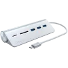 Satechi Type-C Aliumininis USB šakotuvas ir kortelių skaitytuvas, sidabrinis, ST-TCHCRS