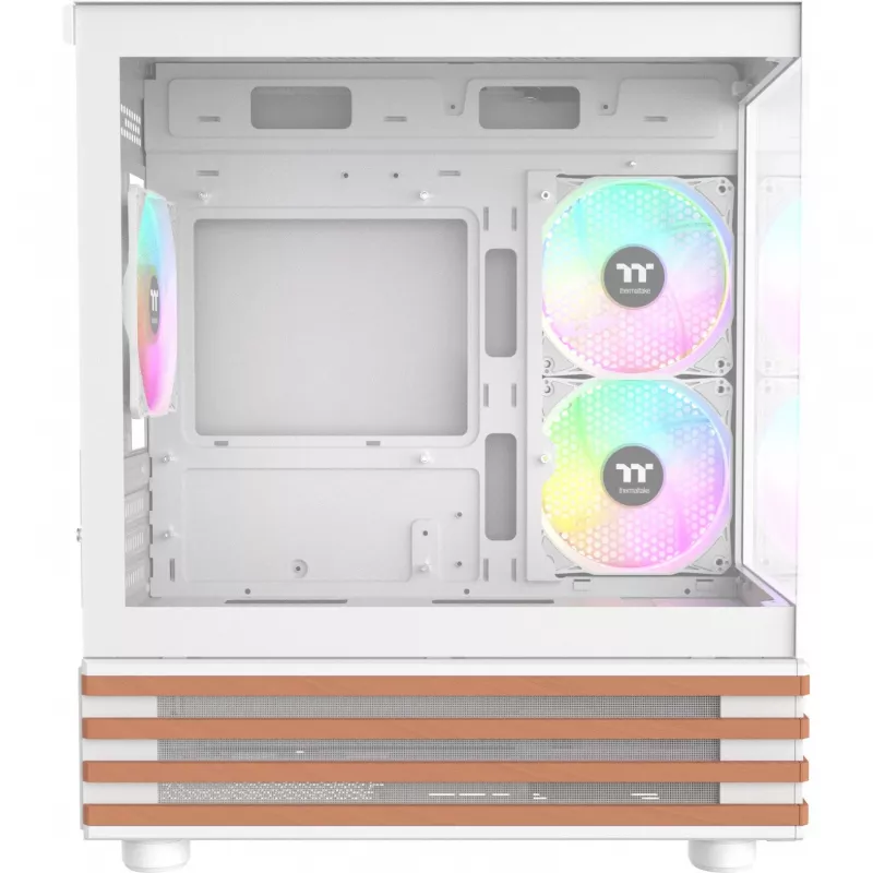 PC Micro Tower korpusas THERMALTAKE View 170 WS ARGB Snow — Micro ATX, baltas, 2x120mm šone, 1x120mm gale, PSU apačioje, palaiko 2.5 colio/3.5 colio