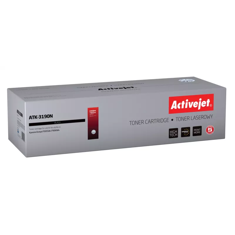 Daugkartinis rašalo kasetė ActiveJet, skirta Kyocera TK-3190, ATK-3190N, 25 000 puslapių, juoda