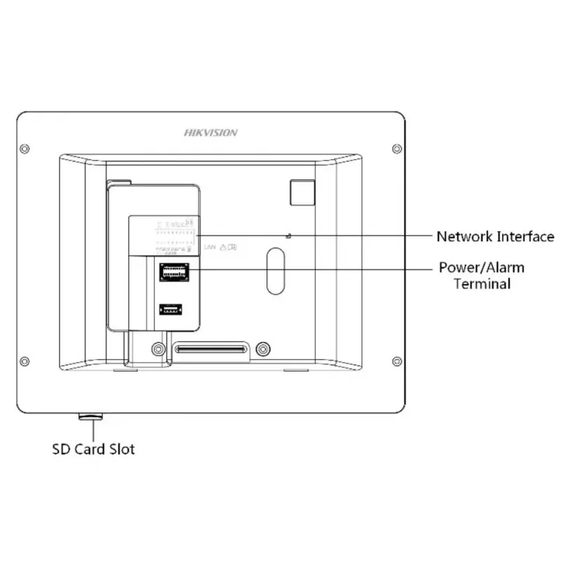 Video domofonas Hikvision DS-KH6320-TE1, 7 colių talpinis jutiklinis ekranas, PoE, 1024×600, MicroSD iki 32 GB, Ethernet, Linux