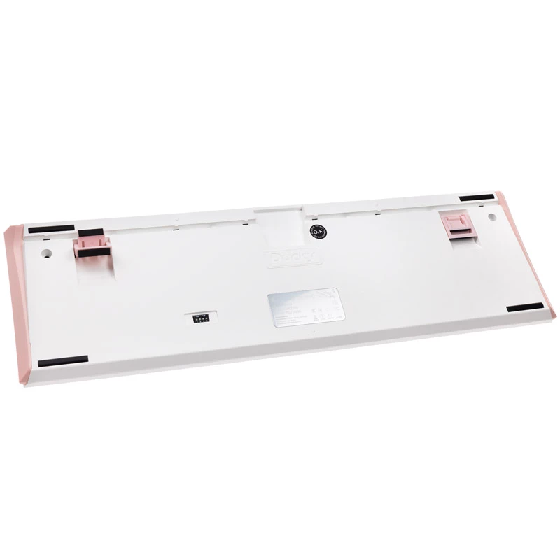 Ducky One 3 Gossamer Pink klaviatūra, skirta žaidimams, USB, JAV anglų, rožinė, balta