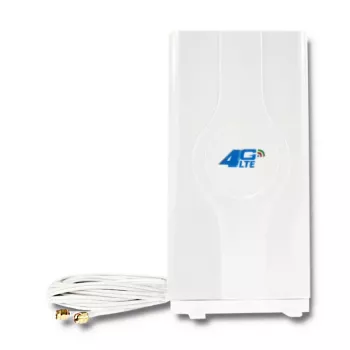 Įvairiakryptė antena QOLTEC 57013, 0,6–2,7 GHz, 30 dBi, vertikali poliarizacija, 50 Ω, baltas ABS korpusas