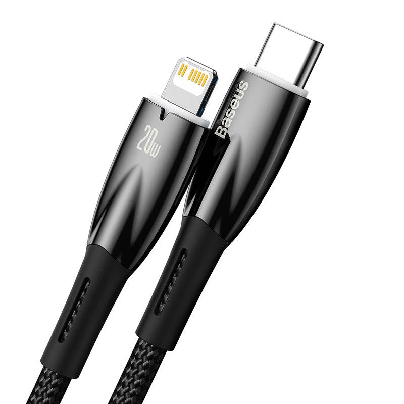 USB-C į Lightning laidas Baseus Glimmer 20W, 2 m — Greitas įkrovimas ir duomenų sinchronizavimas