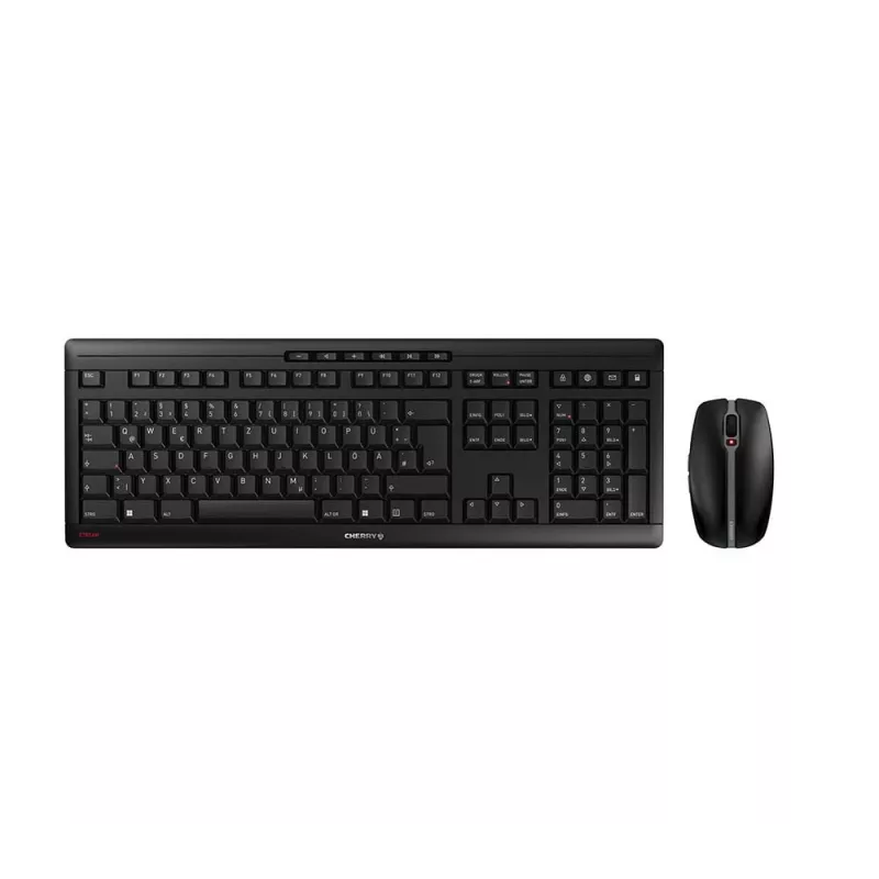 CHERRY Stream Desktop Recharge klaviatūra Pelė įtraukta Universali RF Belaidė QWERTZ Vokiška Juoda