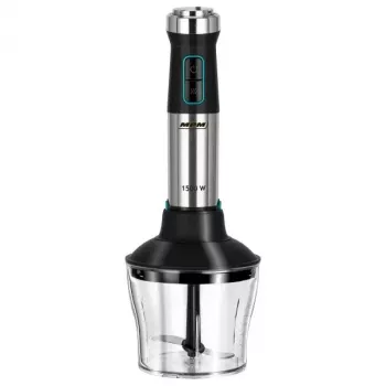 Rankinis blenderis MPM MBL-42M — 1500 W, nerūdijančio plieno korpusas, kintamas greitis, turbo, priedai
