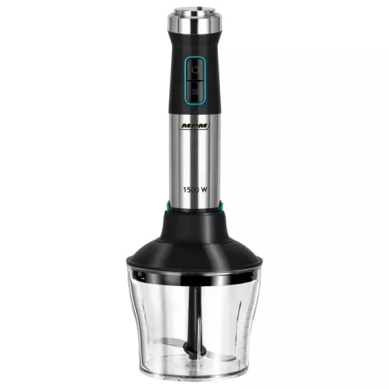 Rankinis blenderis MPM MBL-42M — 1500 W, nerūdijančio plieno korpusas, kintamas greitis, turbo, priedai
