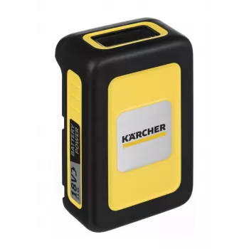 Baterijos ir kroviklio rinkinys Karcher Power 18 V 2,5 Ah, 1 baterija, 1 kroviklis, geltonas
