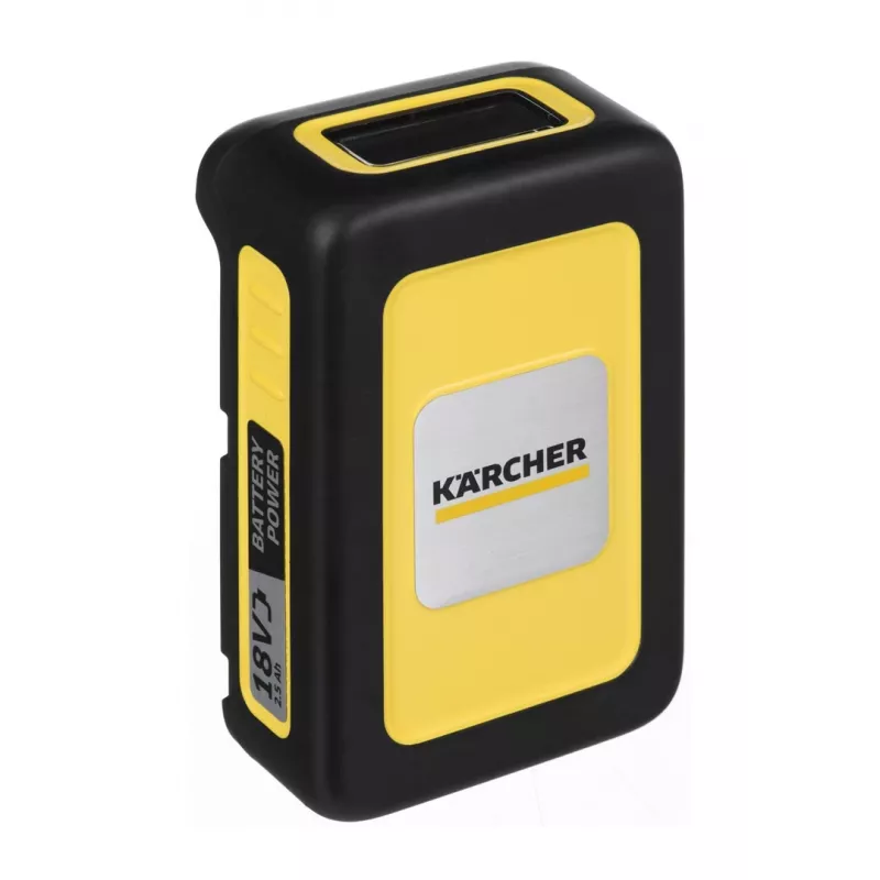 Baterijos ir kroviklio rinkinys Karcher Power 18 V 2,5 Ah, 1 baterija, 1 kroviklis, geltonas
