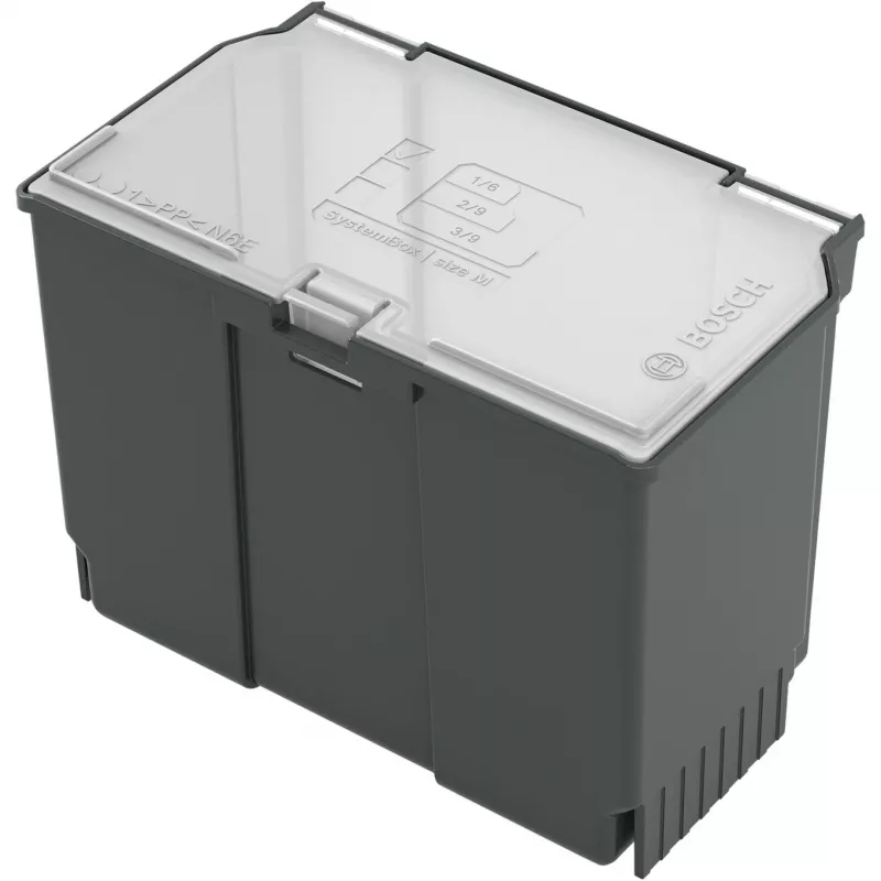 Dėžutė daiktams laikyti Bosch SystemBox stačiakampė polipropileninė 176×105×133 mm juoda/pilka