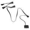 Ventiliatoriaus skirstymo laidas Kolink 1-į-4 PWM 35 cm, 4 kontaktų PWM į 4×4 kontaktų PWM + SATA