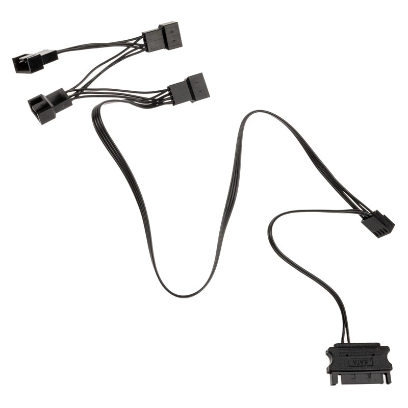 Ventiliatoriaus skirstymo laidas Kolink 1-į-4 PWM 35 cm, 4 kontaktų PWM į 4×4 kontaktų PWM + SATA