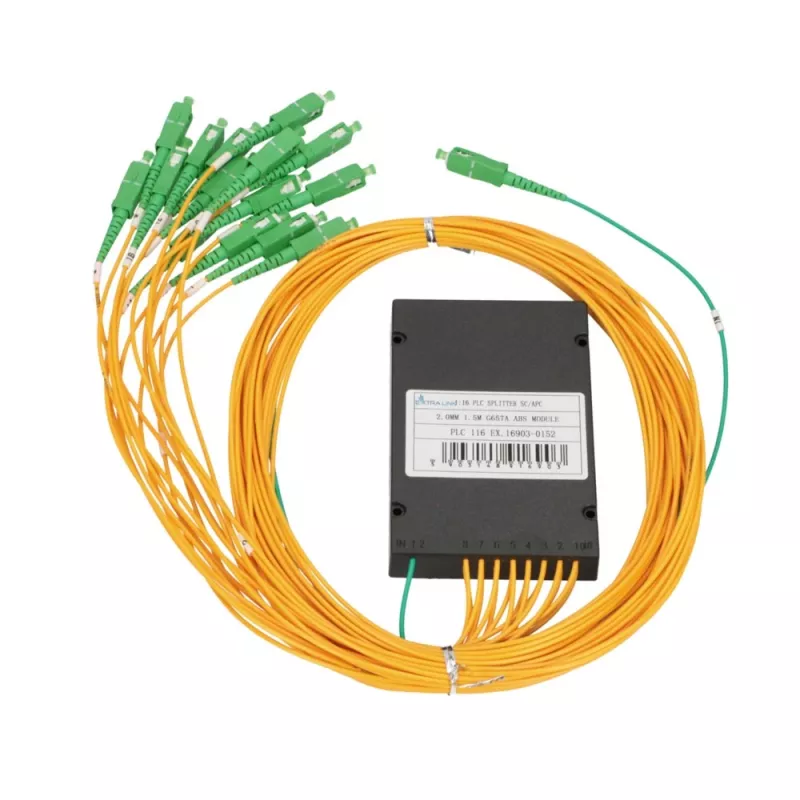 Extralink 1:16 PLC skirstytuvas, 2,0 mm, 1,5 m, G657A, ABS modulis, SC/APC