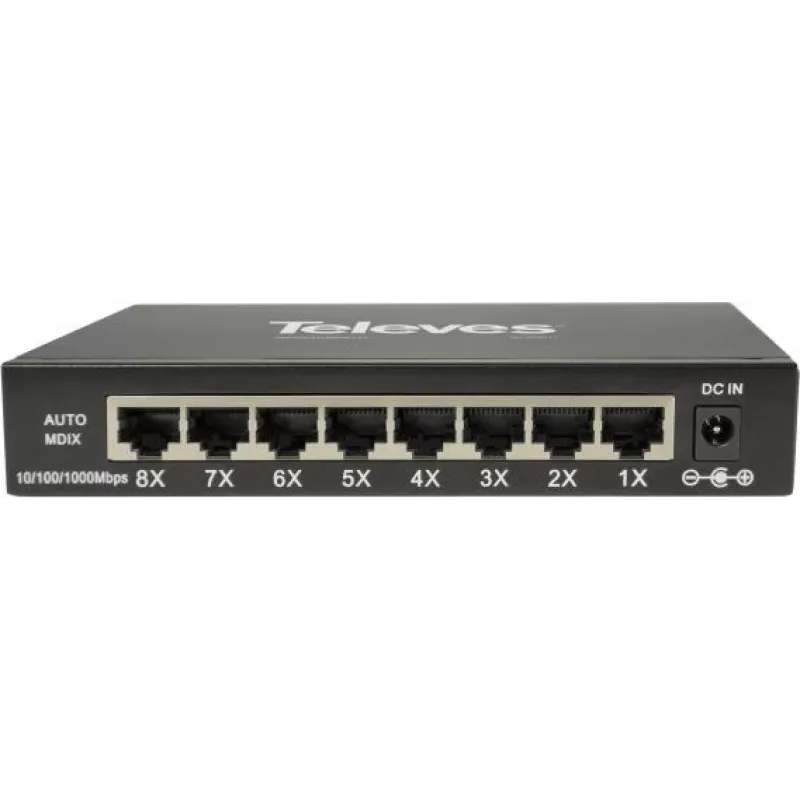 Nevaldomas eterneto komutatorius Televes SWUM-1000-8 8x 10/100/1000 Mbps