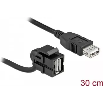 USB 2.0 A lizdas su kabeliu juodas DeLOCK 86869