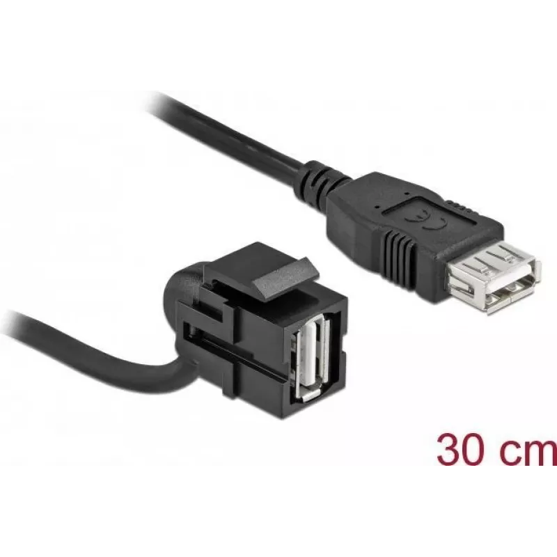 USB 2.0 A lizdas su kabeliu juodas DeLOCK 86869