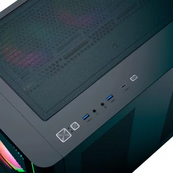 Tower PC Case AEROCOOL P500C EVO-G-BK-v1 su 2 grūdinto stiklo plokštėmis, juodas