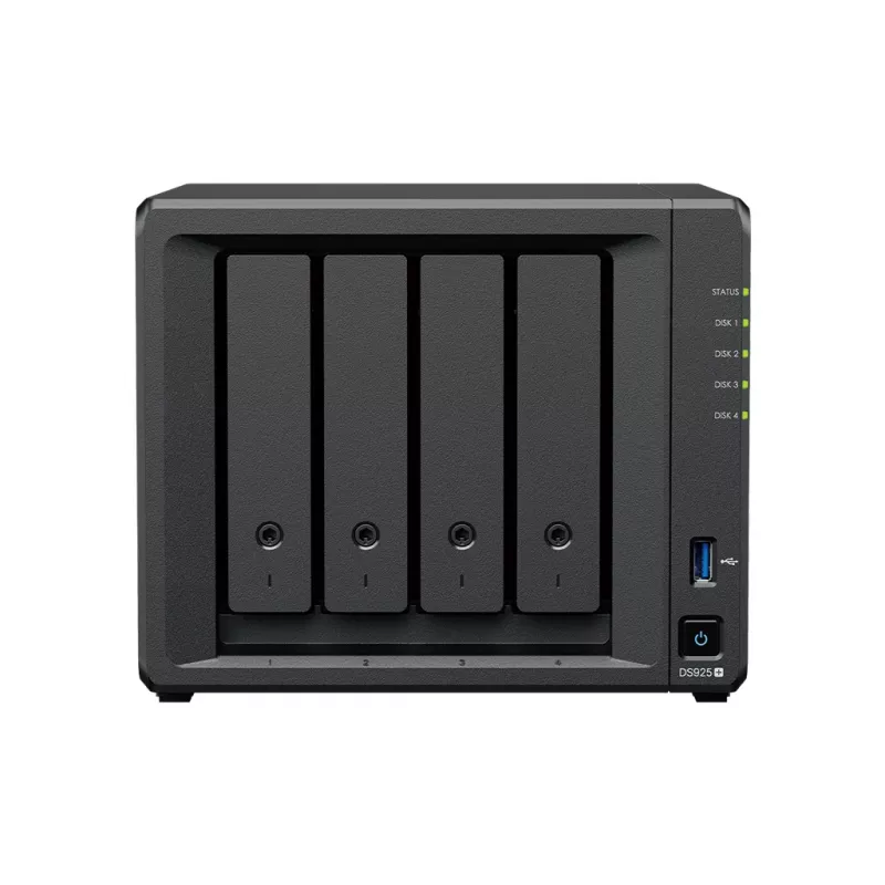Synology DiskStation DS925+ NAS/saugyklos serveris Ryzen Embedded V1500B 4 GB DDR4 0 TB Juoda