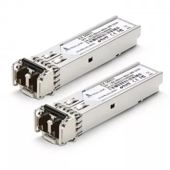 Extralink SFP modulis SFP 1.25G 2 vnt. pakuotė, 1.25 Gbps, LC/UPC, 850 nm, 550 m, daugiamodis, DOM, skirtas HP/Aruba