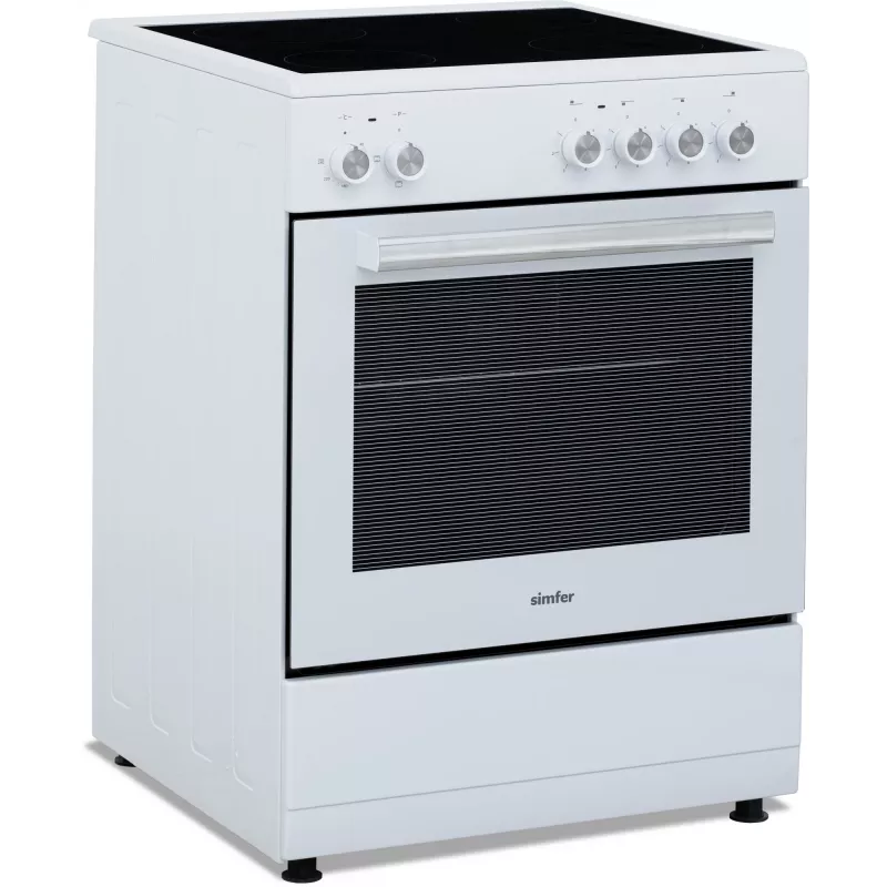 Simfer 6043SEDBB Laisvai pastatoma elektrinė viryklė, 62 l, balta