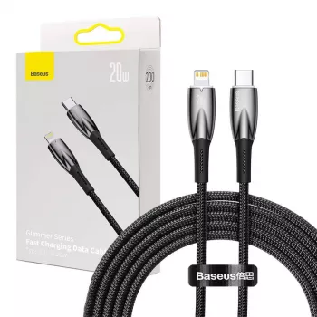 USB-C į Lightning laidas Baseus Glimmer 20W, 2 m — Greitas įkrovimas ir duomenų sinchronizavimas
