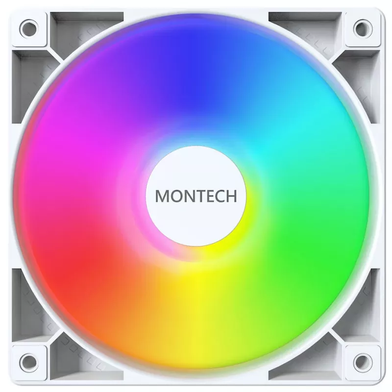 Ventiliatorių rinkinys korpusui Montech GF120 PWM ARGB 3-in-1 — 120 mm PWM ventiliatoriai su ARGB apšvietimu