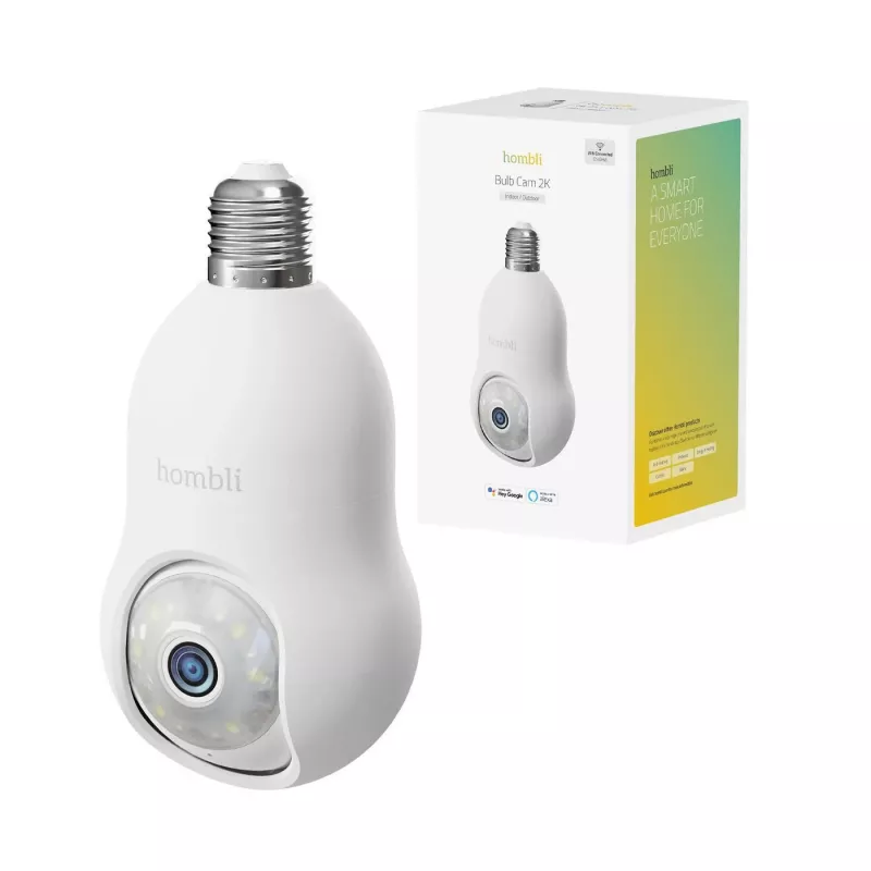 Hombli Smart Outdoor Camera, Bulb Cam 2K, White