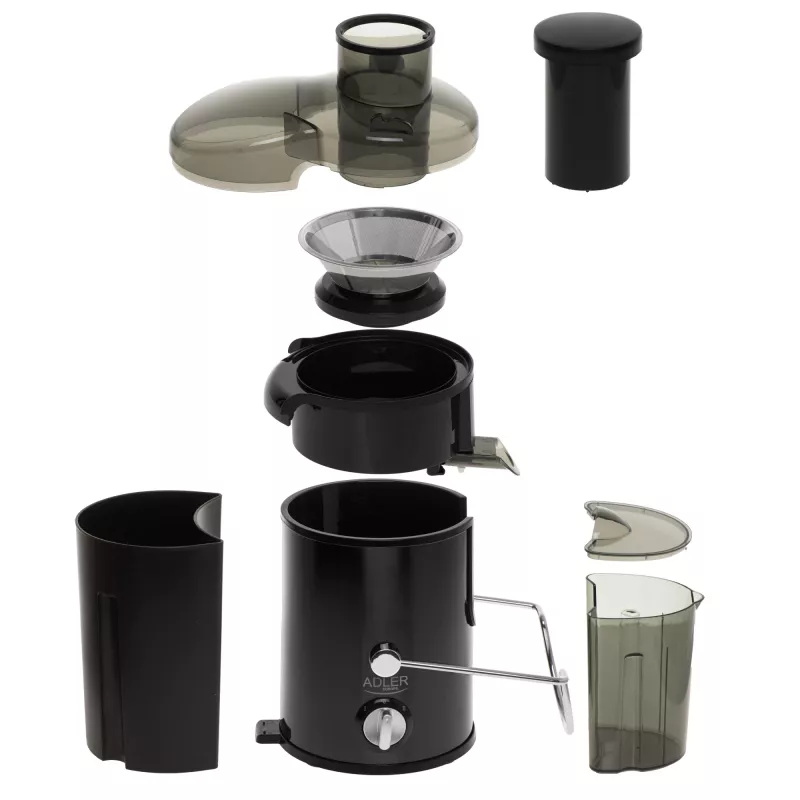 Centrifuginė sulčiaspaudė Adler AD 4132 600 W juoda nerūdijančio plieno